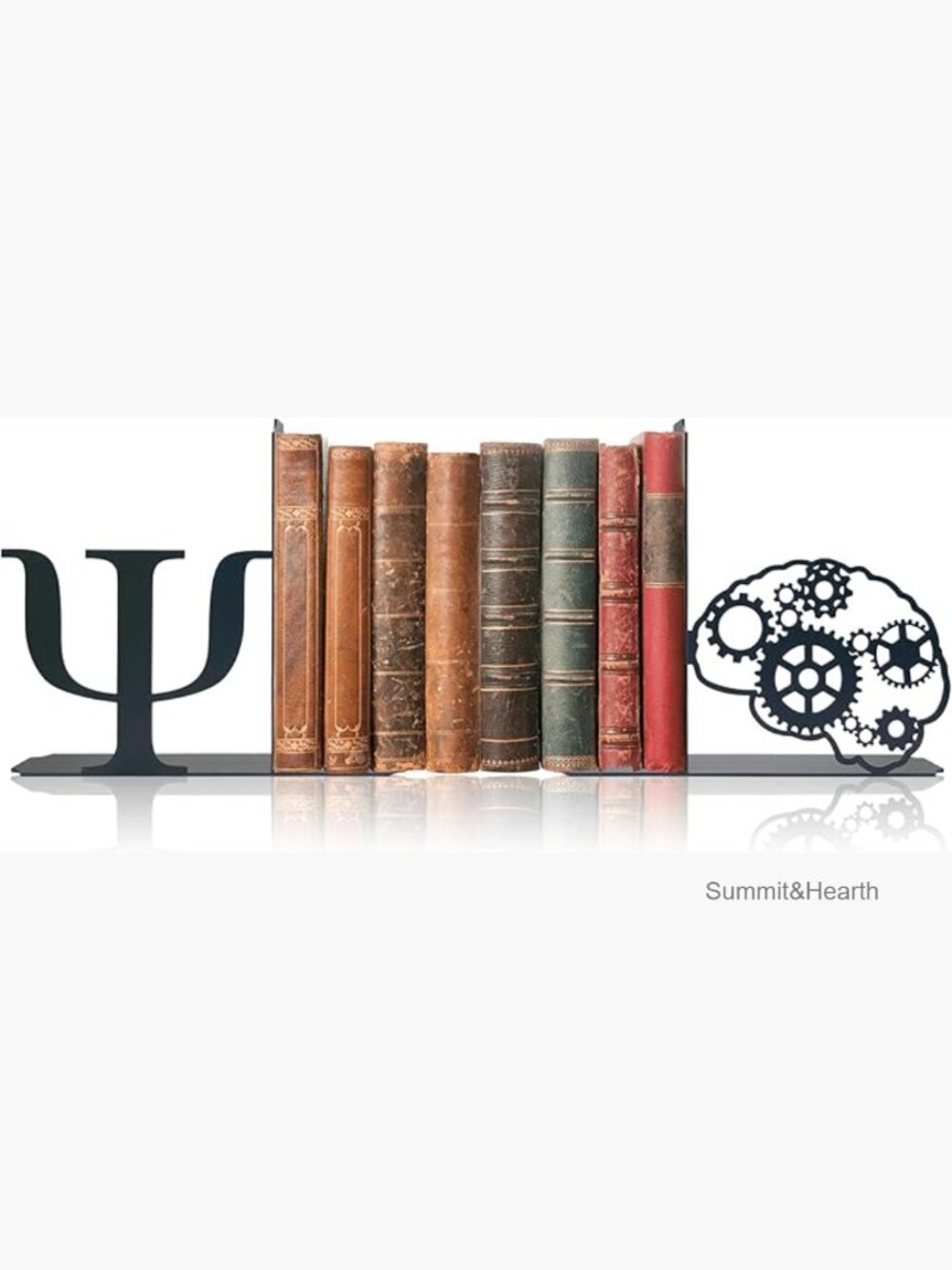 Vintage Psychology Bookends, Metal Decorative Accessories, 6x6.6x1.2 Inch
